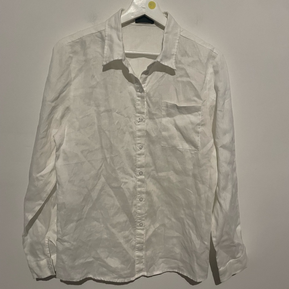 Muze new York white Linen feel ‎ Shirt